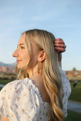 Annabeth Flower Dangle in Gold - Femstylo