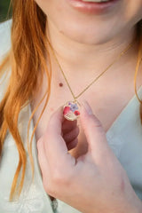 Nyla Pressed Flower Necklace in Multicolor - Femstylo