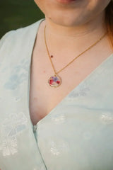 Nyla Pressed Flower Necklace in Multicolor - Femstylo