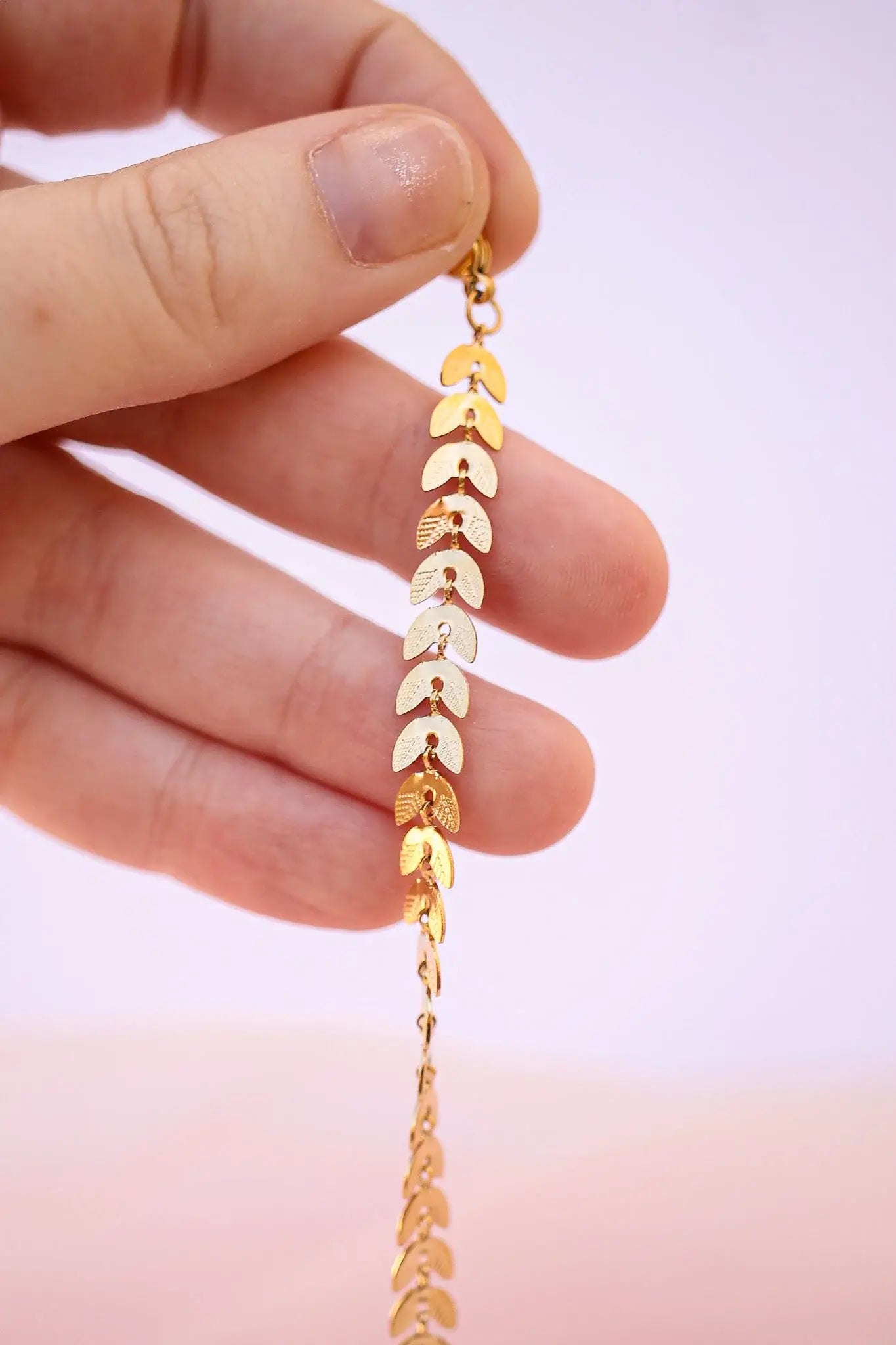 Persephone Anklet in Gold pleated Stainless steel Anklet | Femstylo