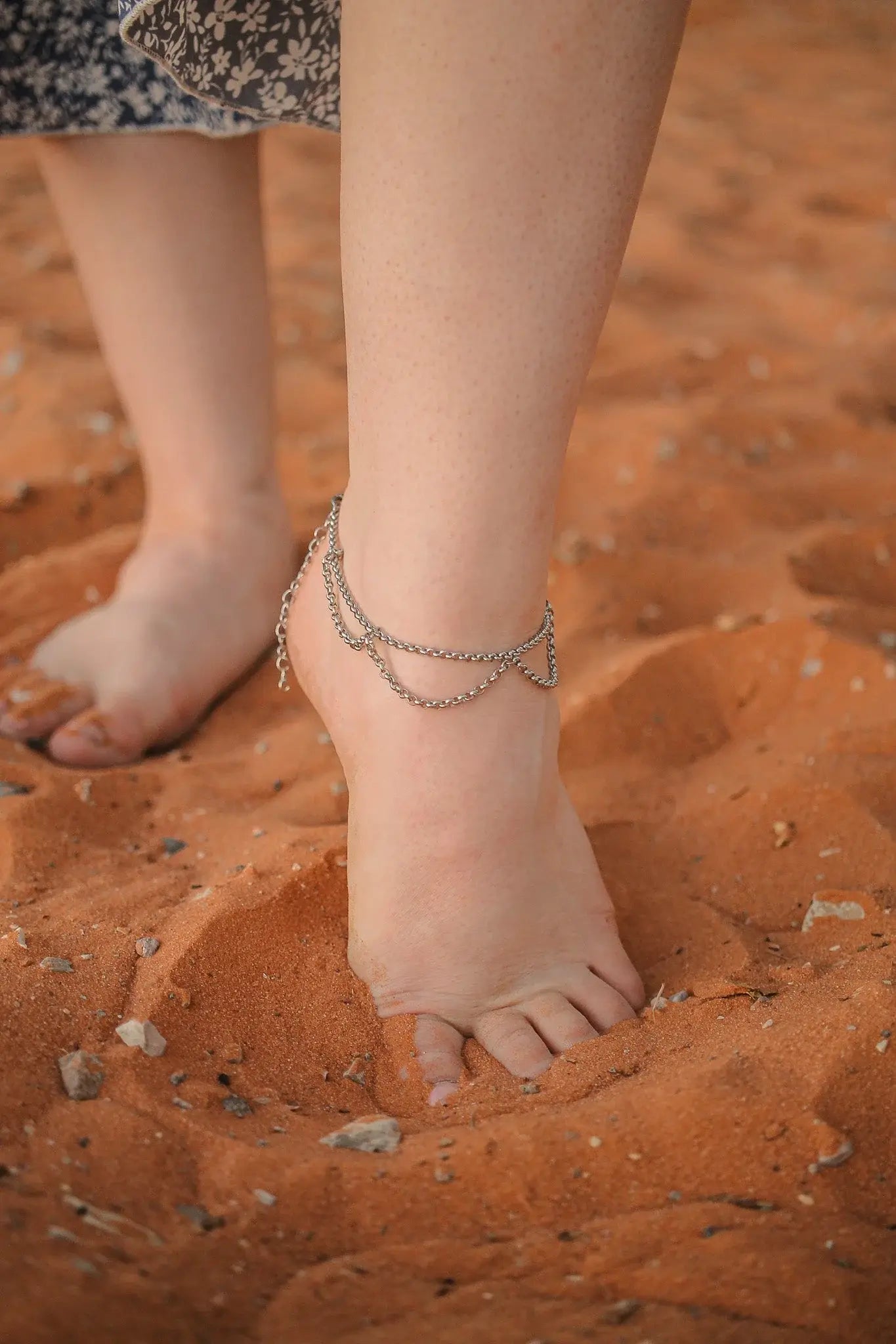 Freya Anklet in Silver Unique and Romantic | Femstylo