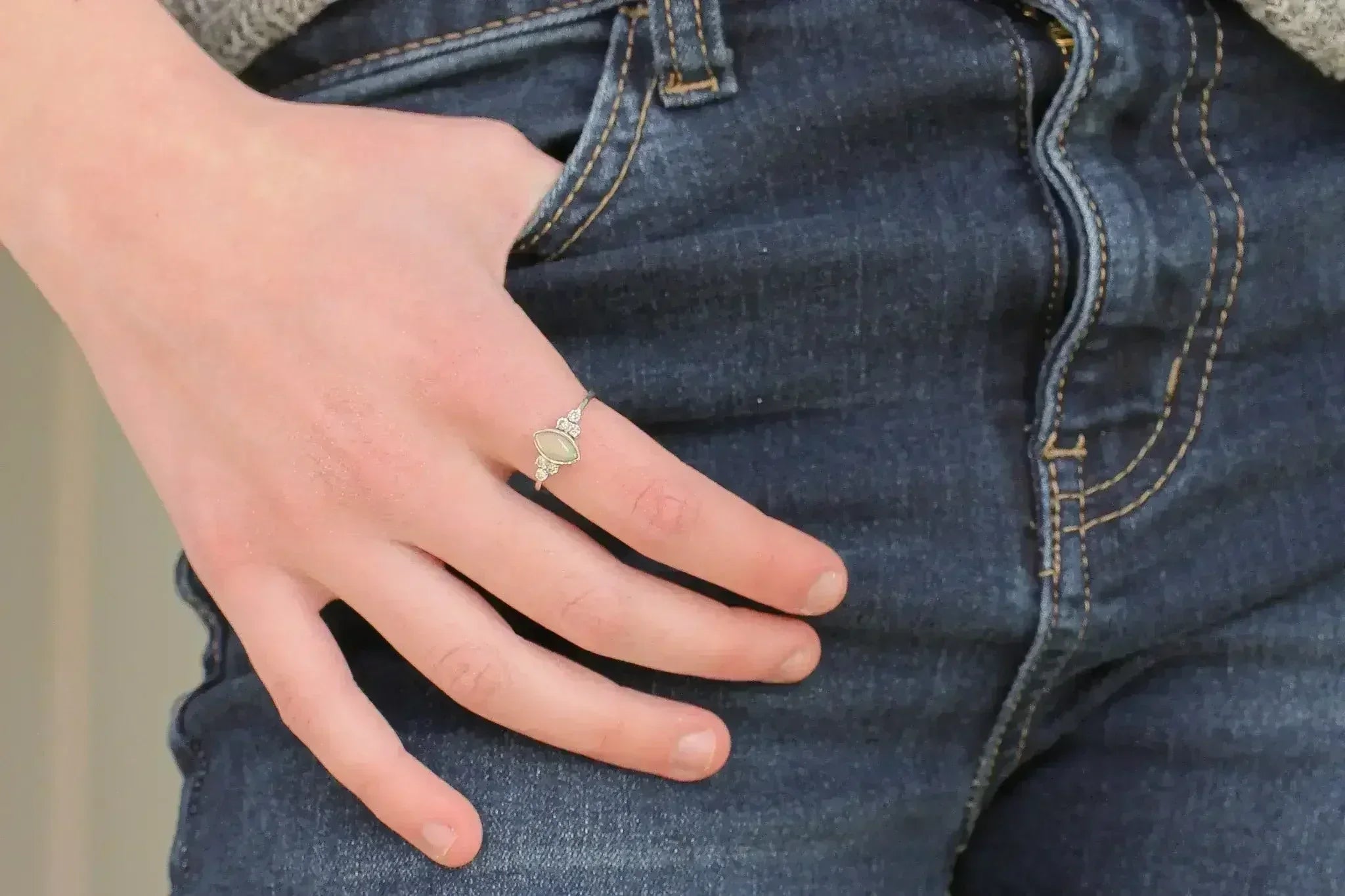 Serena Opal Ring in Silver - Femstylo
