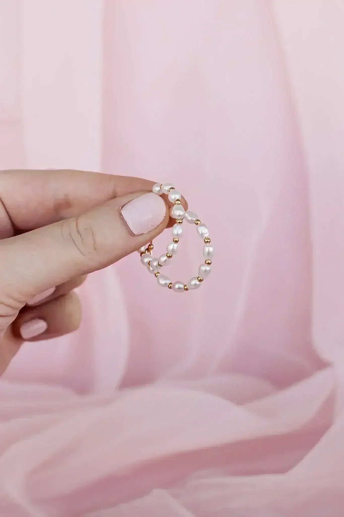 Paige Pearl Beaded Hoop - Femstylo