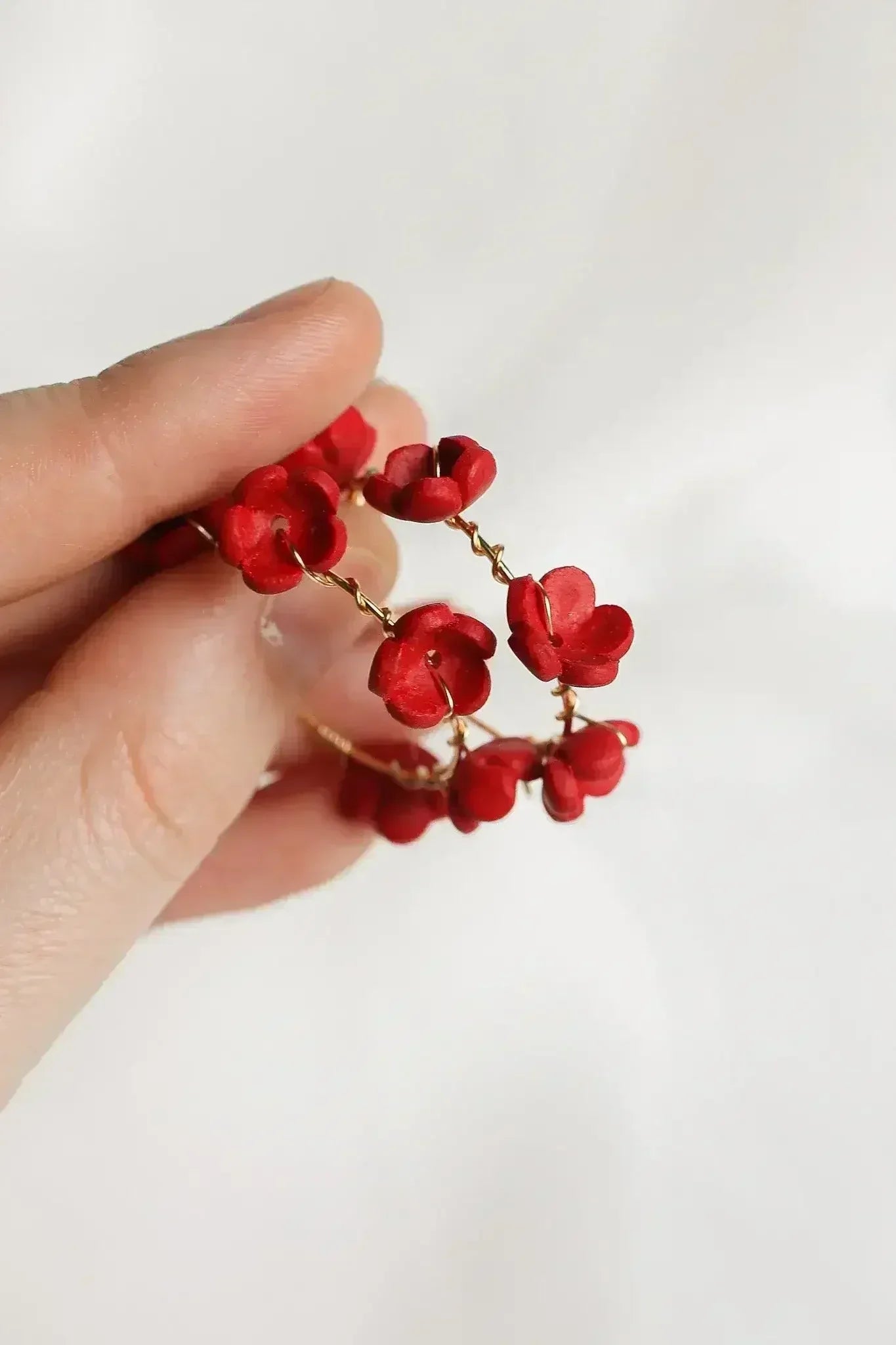 Poppy Hoop in Cherry Red (Gold Filled) - Femstylo