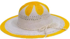 Yellow Hawaiian Flower Hand painted Sun Hat - Stylish | Femstylo