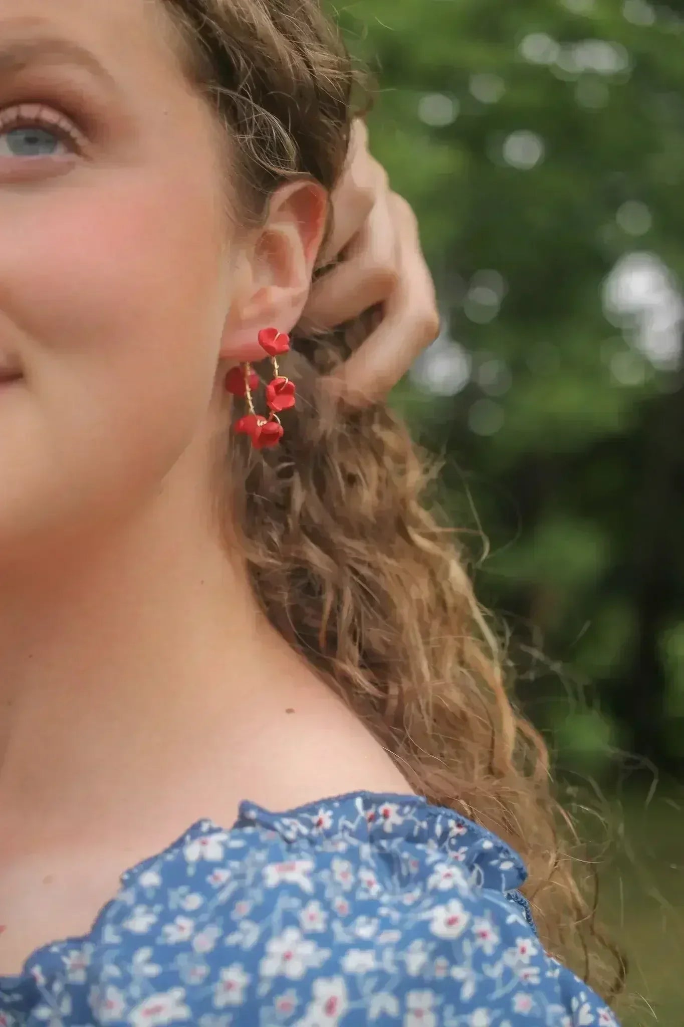Poppy Hoop in Cherry Red (Gold Filled) - Femstylo