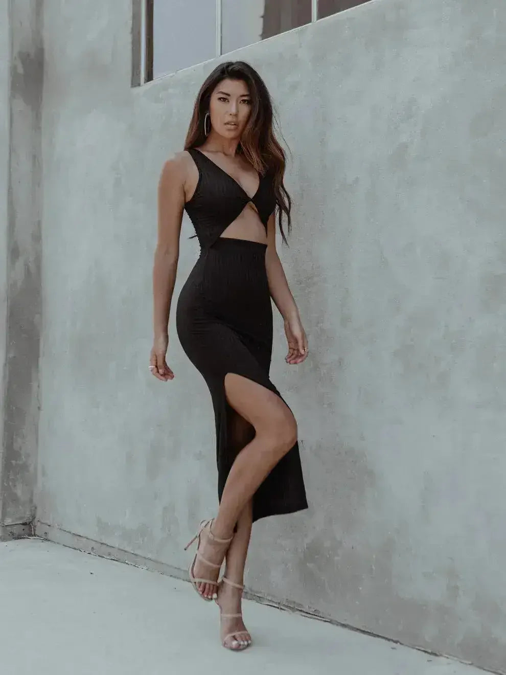 Milan Cut-out Black Dress - Femstylo