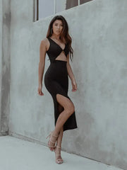 Milan Cut-out Black Dress - Femstylo