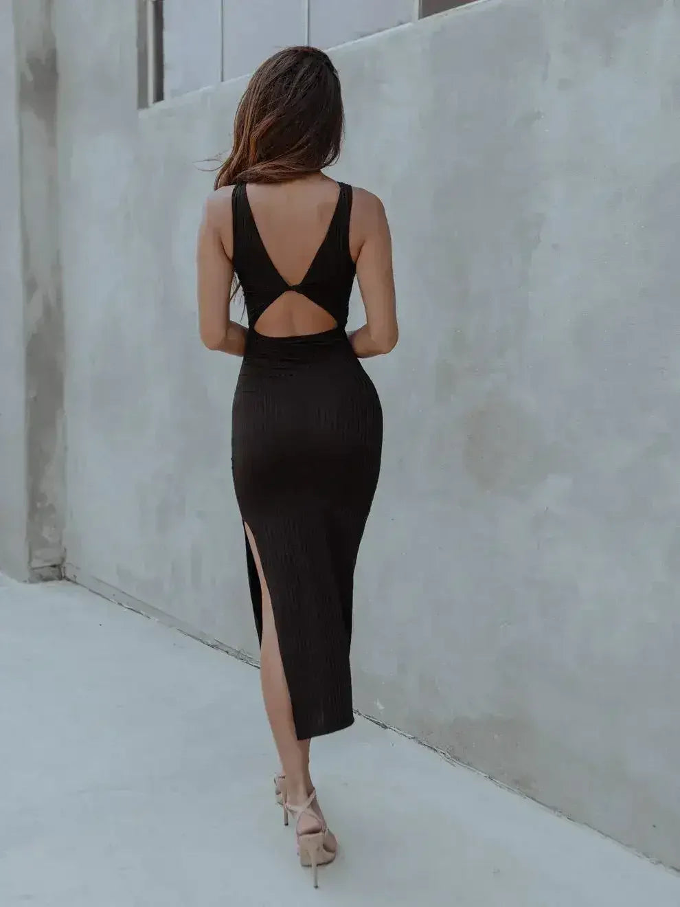 Milan Cut-out Black Dress - Femstylo
