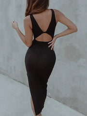 Milan Cut-out Black Dress - Femstylo
