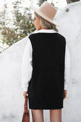 Black Knit Pullover Vest Sweater - Femstylo