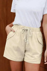 Casual Beige Faylin Women Shorts - Femstylo