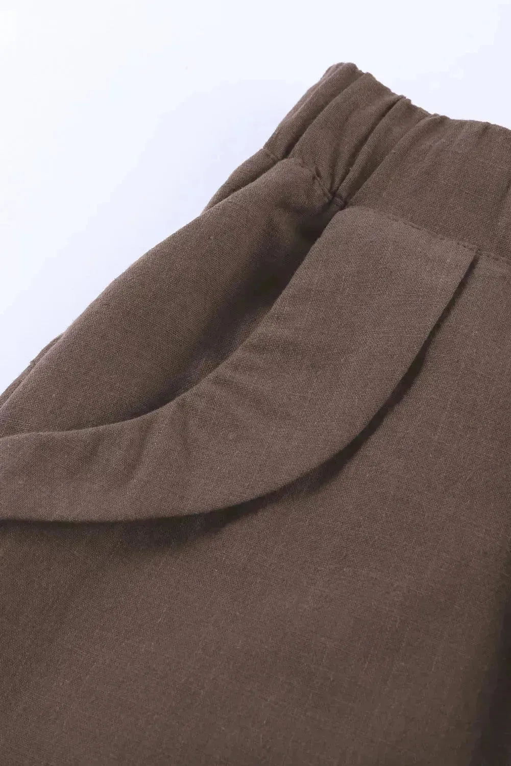 Women Casual Khaki Faylin Linen Shorts