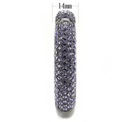 LO4312 - TIN Cobalt Black Brass Bangle with Top Grade Crystal in - Femstylo