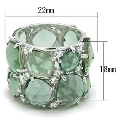 LOS764 - Rhodium 925 Sterling Silver Ring with Synthetic Synthetic - Femstylo