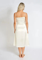 Léonie One Pearl Satin Slip Dress - Femstylo