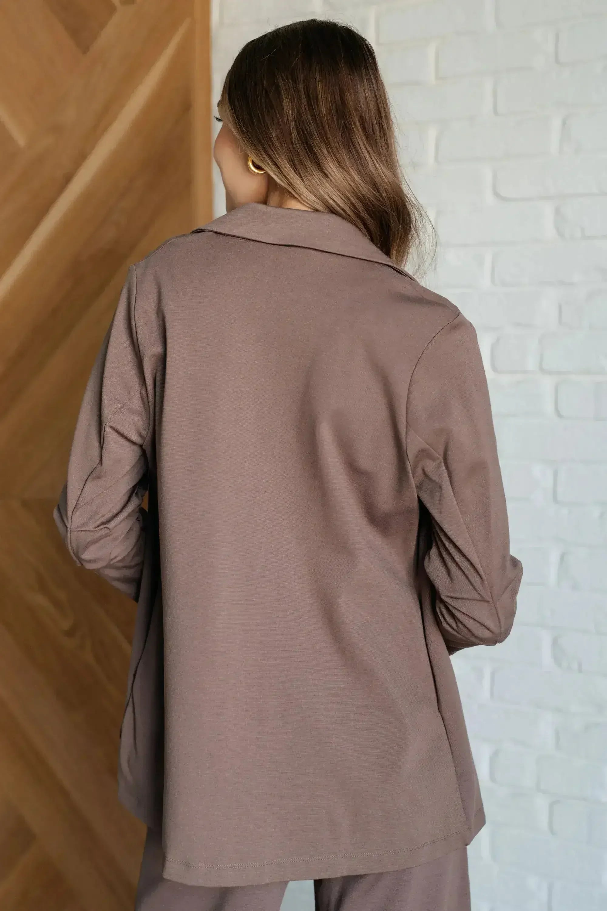 Magic 3/4 Blazer in Dark Mocha - Femstylo