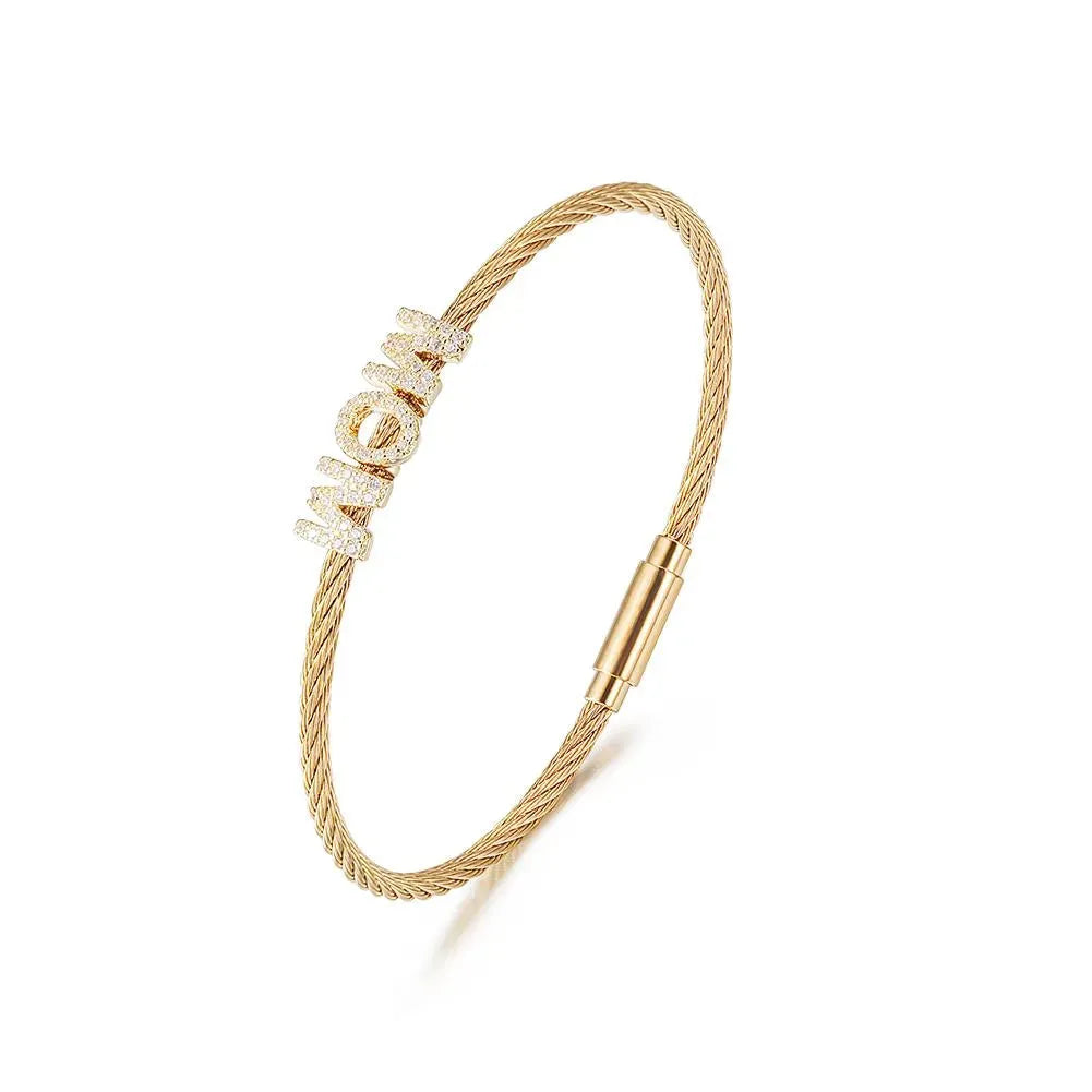 "Mom" Pavé Bracelet - Femstylo