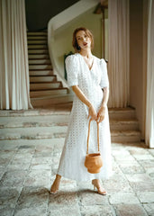 OLYMPIA Embroidered Cotton Dress - Femstylo