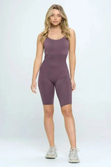 Seamless Ribbed knit Romper Jumpsuit Set - Femstylo