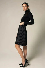 Luxe Black Pleated Skirt - Femstylo