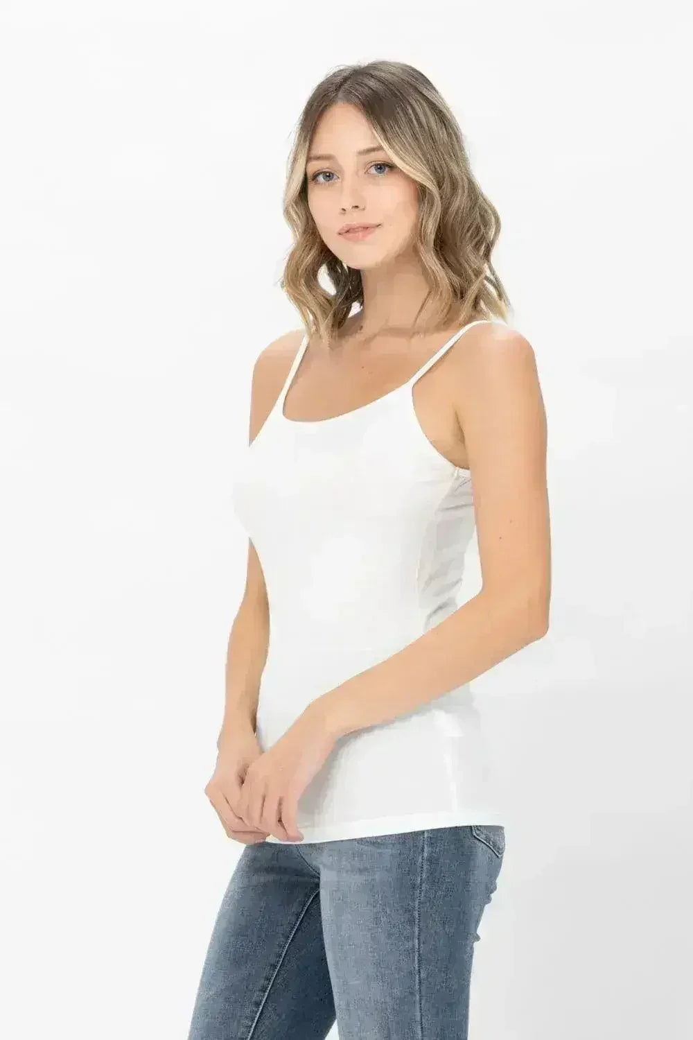 Basic Solid Shapewear Camisole – Soft Spaghetti Strap Tank Top for Women - Femstylo