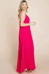 Beach Maxi Bridesmaid Dress with Criss Cross Back - Femstylo