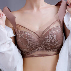FallSweet Ice Silk Wireless Bra – Seamless Lace Bralette for Comfort
