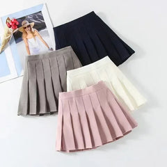 1pcs Spring Summer Girls Pleated Skirt Students Elastic A-line Skirt Kids College Style jk Skirts Childrens Fashion Short Skirts