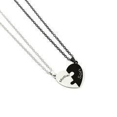 Father Mom Son Daughter Family Necklace Love Heart Puzzle Pendant Necklace Stainless Steel Jewelry for Women Mother's Day Gift