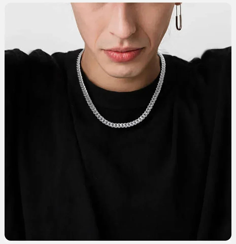 VNOX Cuban Chain Necklace - Stainless Steel 5/6/8mm - Unisex Waterproo