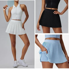 Floral Discount Sports Skirt for Women Quick-drying Badminton Tennis Trousers Skirt Fitness Half-body Pleated Skirt Shorts