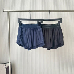 Outdoor Running Anti-Shine Sports Shorts Letter High Waisted Webbing Yoga Fitness Quick Dry Shorts