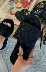 Fur Slippers for Women Flower Slides - Femstylo