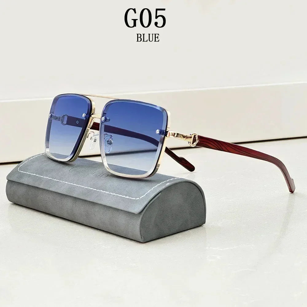 New Square Sunglasses For Men Vintage Outdoor Sunglasses Oculos Designer Wooden Glasses Sunscreen Sun Lentes Dropshipping Gafas