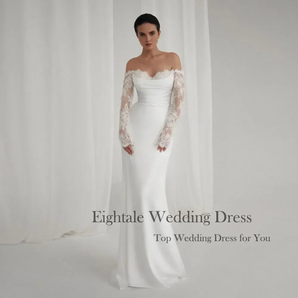 Bohemian Mermaid Wedding Dress - Custom Lace Off-Shoulder Gown | Femstylo