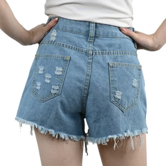 3pcs Women's High Waist Denim Shorts 2025 Summer Black Blue White Hot Pants Ripped Jeans Shorts Woman Short Trousers Streetwear