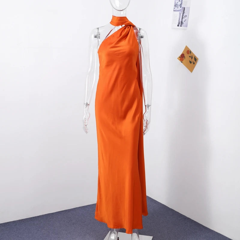 Backless Lace-Up Maxi Dress | Ribbon Sleeveless Evening Gown - Femstylo