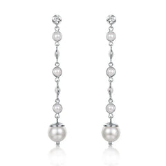 Luxury Pearl Drop Earrings for Women – 5A Zircon Bridal Dangle Earrings