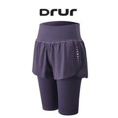 DRUR Yoga Shorts Women Summer Five-Quarter Athletic Shorts Elastic Waist Running Workout Short Leggings For Ladies Sport Shorts