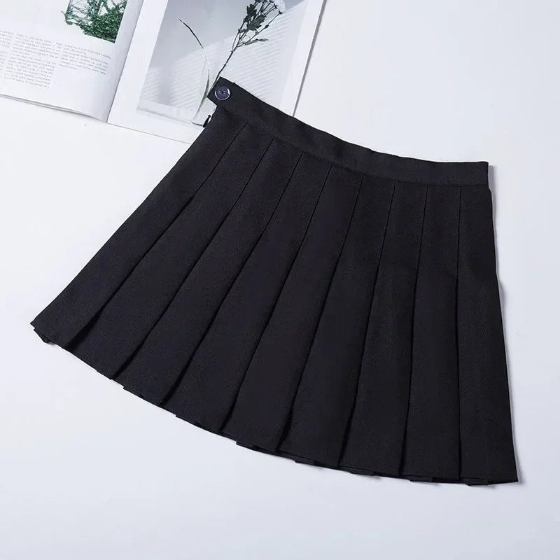 Women's Skirt Without Shorts Fashion Korean Style Ropa Black Harajuku Plaid Falda Short De Mujer Mini Pleated Skirts For Girls