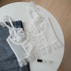 Fashion Comfortable Lace Lingerie with Steel Ring Wrapped Chest Top Bra and Panty Set Sexy Intimates Supply Underwire Female