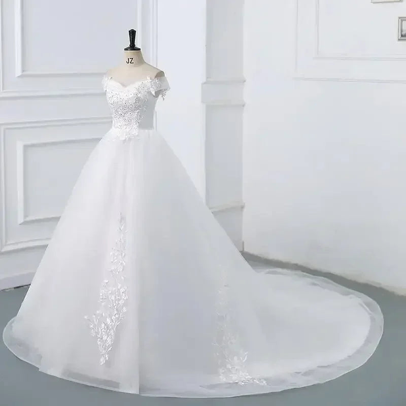 Wedding Dress 2024 New Sexy V-neck Ball Gown Princess Vintage Wedding Dresse Luxury Lace Wedding Gowns Plus Size Customized