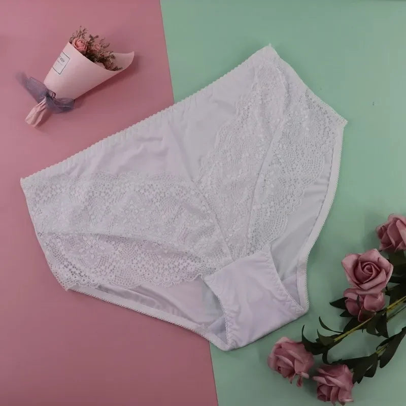 Beauwear Plus Size Women's Underpants Female Panties Comfort Intimates Lace Underwear Briefs Ice Silk Hollow Out Sexy Lingeries