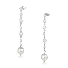 Luxury Pearl Drop Earrings for Women – 5A Zircon Bridal Dangle Earrings