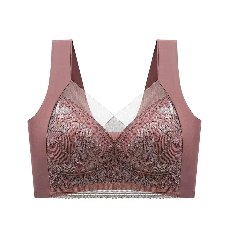 FallSweet Ice Silk Wireless Bra – Seamless Lace Bralette for Comfort