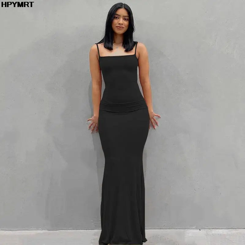Satin Slip Maxi Dress | Backless Bodycon Evening Gown - Femstylo