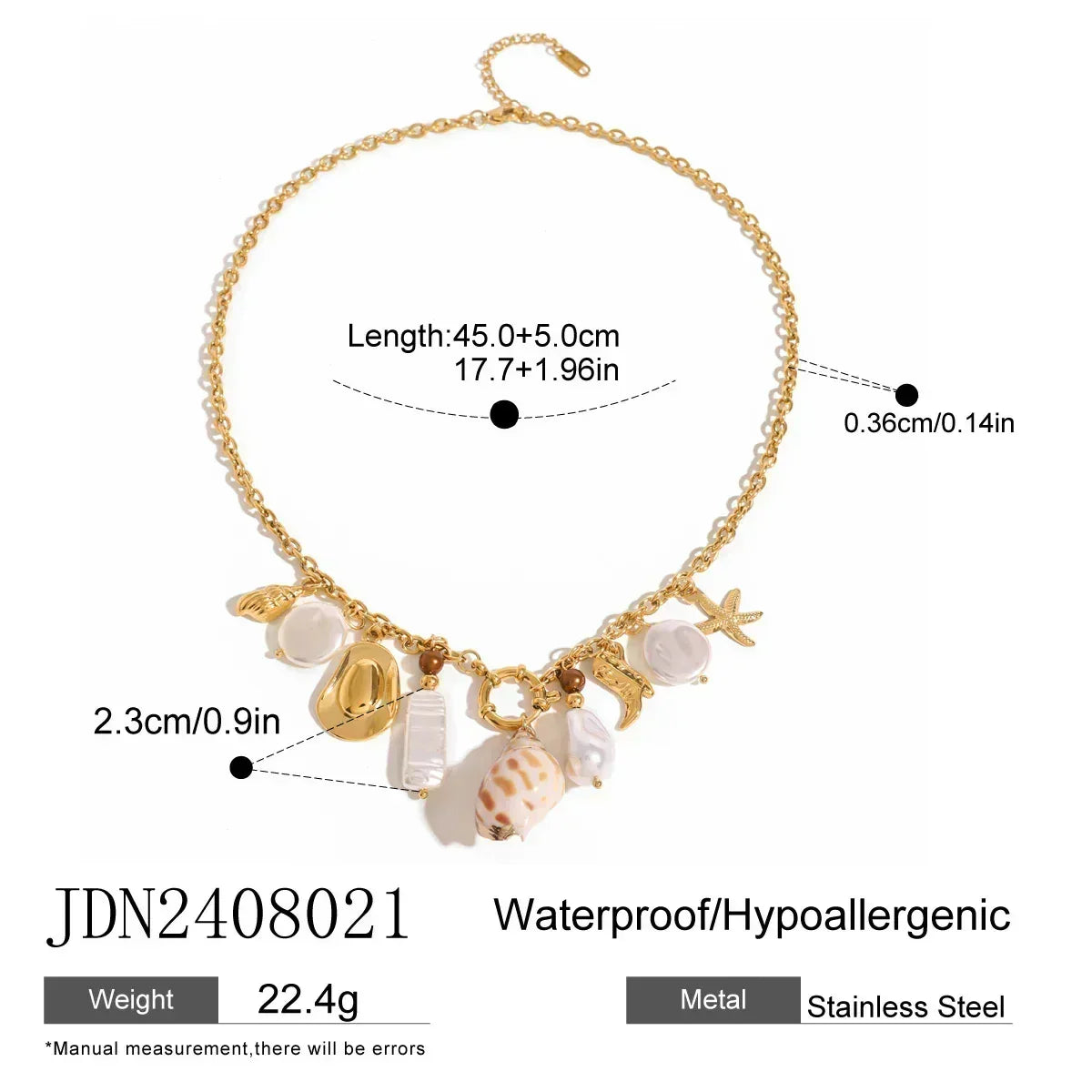 Zora Conch Charm Necklace | Bohemian Beach Jewelry -femstylo