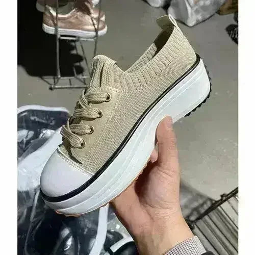 Summer Woman Vulcanize Shoes Knitted Breathable Sneakers - Femstylo