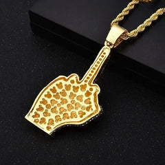 Ice Out Zircon Polite Gesture Middle Finger Necklace Men Women Punk Hip Hop Rap Rock Party Jewelry Gift